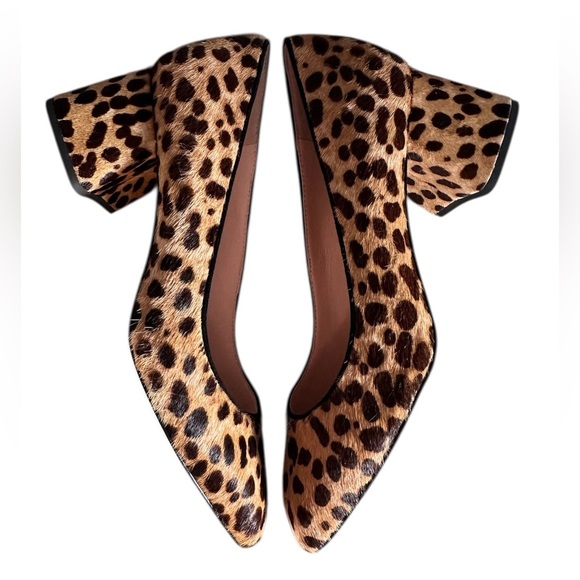 J.Crew Leopard Print Calf Hair Block Heel Pumps Women’s Size 7.5 - Picture 4 of 7